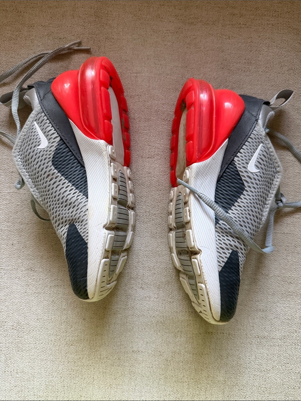 Nike Grey and Red Air Max 270 Running Sneakers - Picture 4 of 8